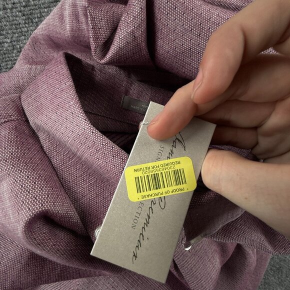 NWT Daniel Cremieux Long Sleeve Button Up Shirt Purple XL Cotton Blue X Print - Picture 15 of 16